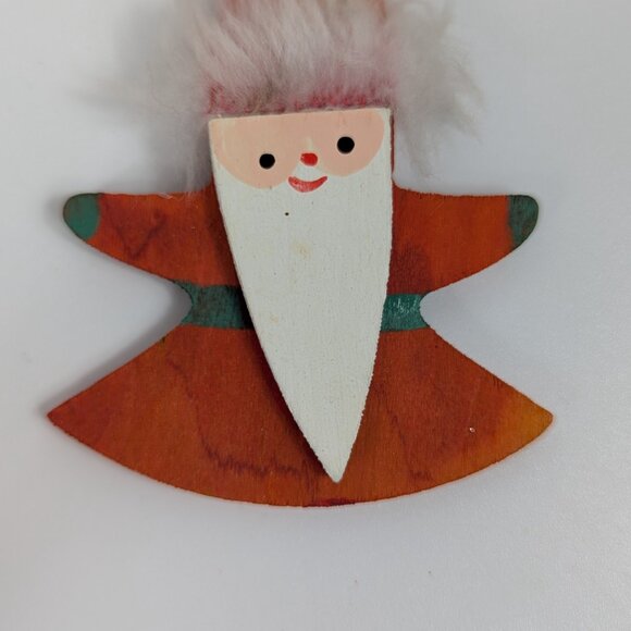 Vintage Bo-Strom Flat Wooden Santa Ornament Made in Sweden - Picture 6 of 6